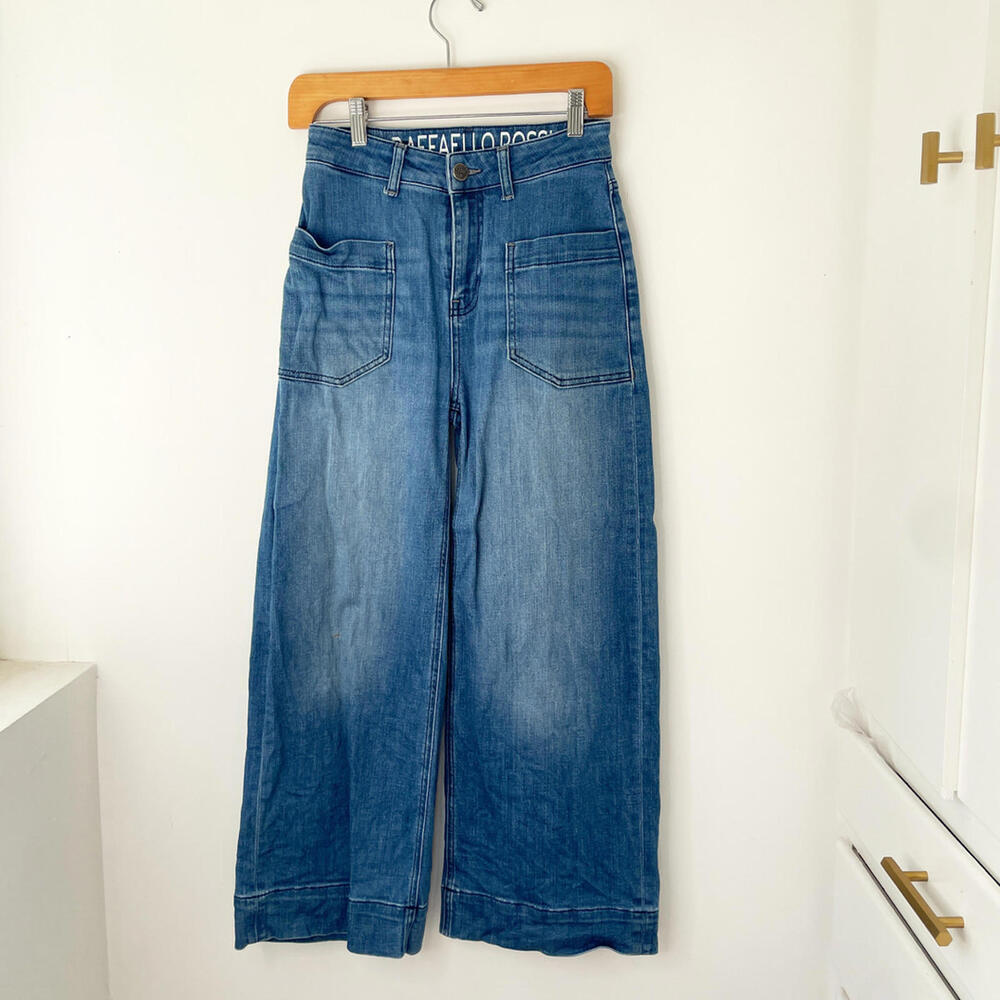 Raffaello Rossi Women's Wide Leg Jeans - Classic Blue Denim